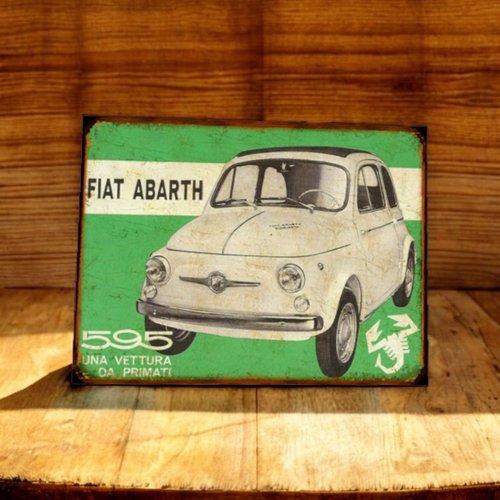 Plaque métal vintage fiat abarth
