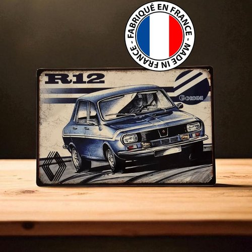 Plaque métal vintage renault 12 gordini