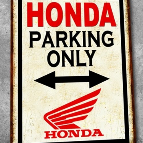 Plaque métal vintage honda parking only