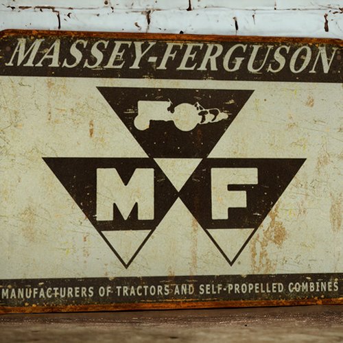Plaque métal vintage massey ferguson logo