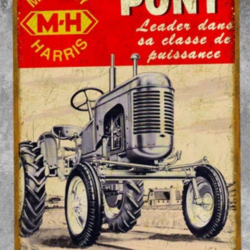 Plaque métal vintage massey harris pony