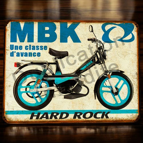 Plaque métal vintage mbk hard rock