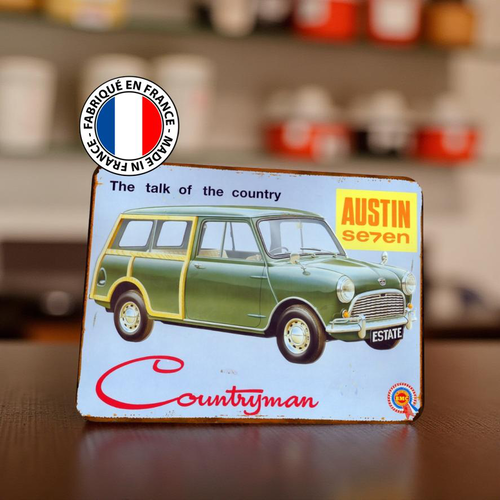 Plaque métal vintage morris mini countryman