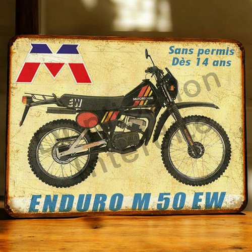 Plaque métal vintage motobécane 50 ew