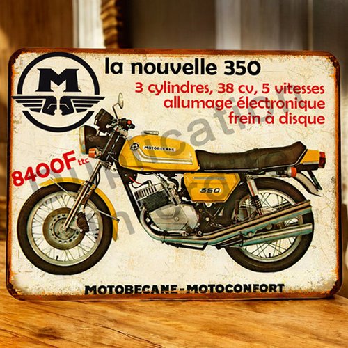 Plaque métal vintage motobécane 350