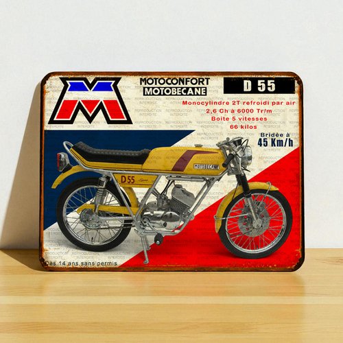 Plaque métal vintage motobécane d55
