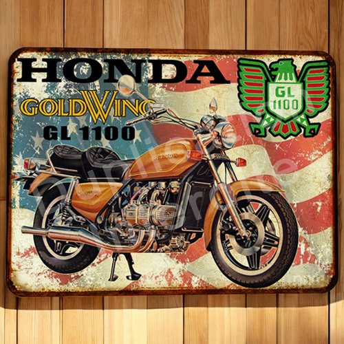 Plaque métal vintage honda gl 1100 goldwing