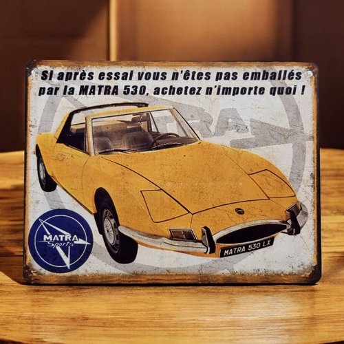 Plaque métal vintage matra 530