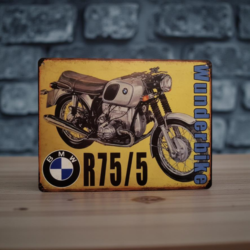 Plaque métal vintage bmw r75
