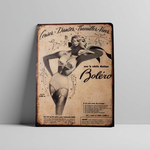 Plaque métal vintage bolero