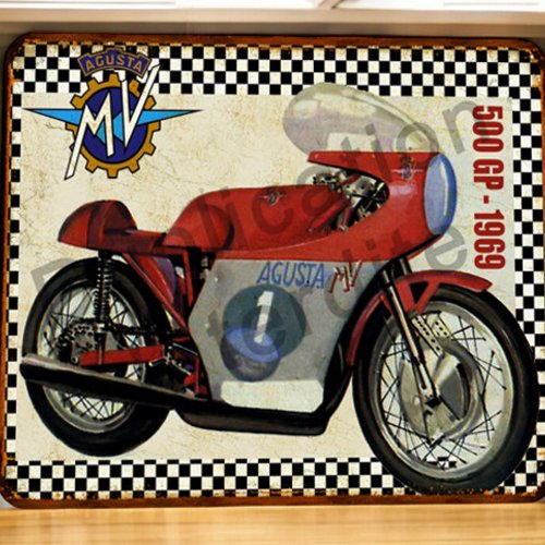 Plaque métal vintage mv agusta 350 - 500