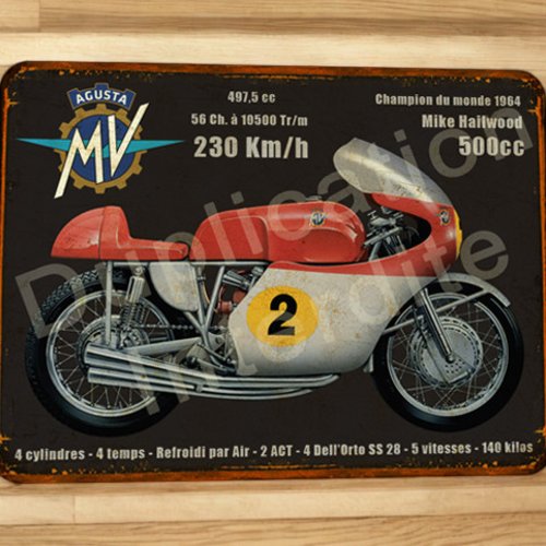 Plaque métal vintage mv agusta 500 (1964)