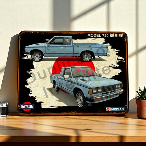 Plaque métal vintage nissan 720 2wd