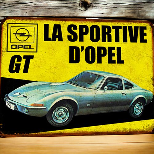 Plaque métal vintage opel gt