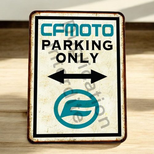 Plaque métal vintage cf moto parking only