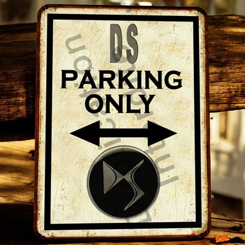 Plaque métal vintage ds parking only