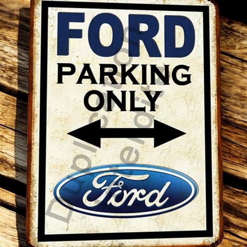Plaque métal vintage ford parking only