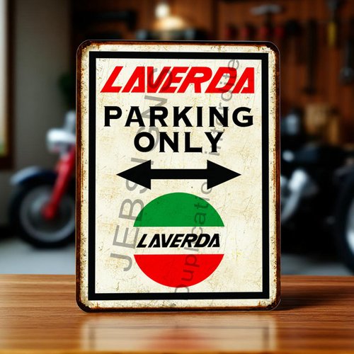 Plaque métal vintage laverda parking only