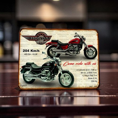 Plaque métal vintage honda vf750c