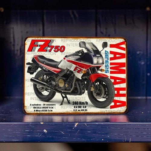 Plaque métal vintage yamaha fz 750