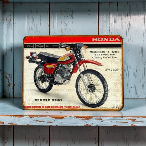 Plaque métal vintage honda 125 xls