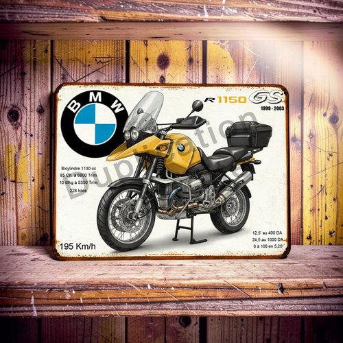 Plaque métal vintage bmw r 1150 gs