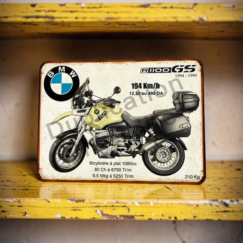Plaque métal vintage bmw r 1100 gs