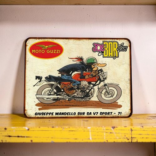 Plaque métal vintage jbt moto guzzi v7