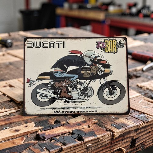 Plaque métal vintage jbt ducati 900 ss