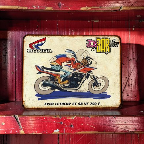 Plaque métal vintage jbt honda vf