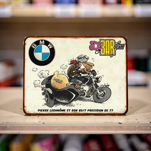 Plaque métal vintage jbt bmw side car