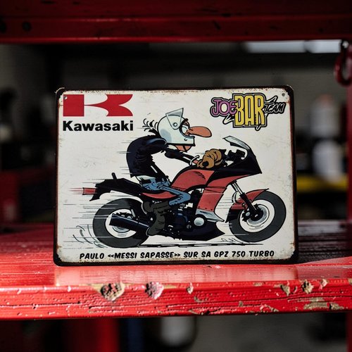 Plaque métal vintage jbt kawasaki 750 turbo
