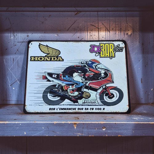 Plaque métal vintage jbt honda cb 1100 r