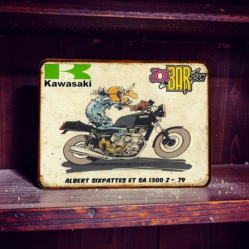 Plaque métal vintage jbt kawasaki z 1300
