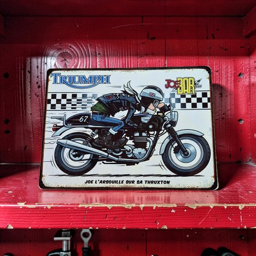 Plaque métal vintage jbt triumph thruxton