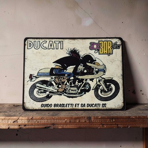 Plaque métal vintage jbt ducati 750 ss