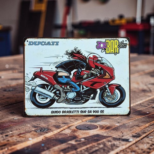 Plaque métal vintage jbt ducati 900 ss