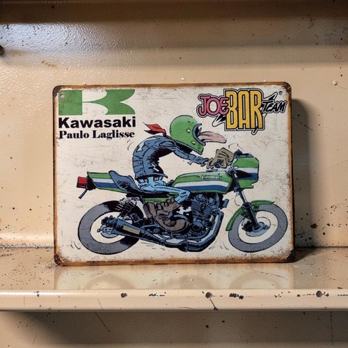 Plaque métal vintage jbt kawasaki gpz