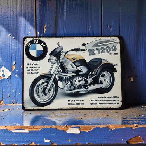 Plaque métal vintage bmw r 1200 c