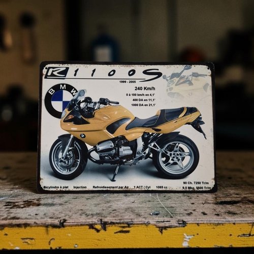 Plaque métal vintage bmw r 1100 s