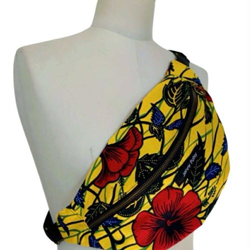 Sac banane en wax hibiscus