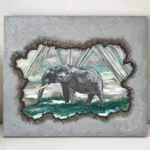 Tableau mural acrylique sur toile elephant