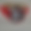 Bracelet réglable en cuir rouge  avec maxi bouton pression interchangeable chunk de 30mm betty boop 