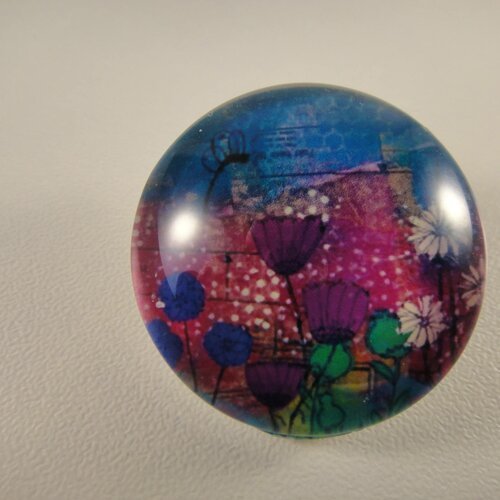 Cabochon bouton pression chunk 30mm en verre pour adapter sur mes bijoux 