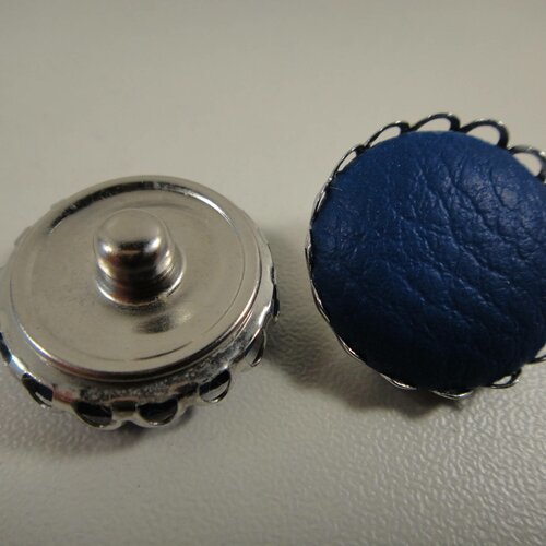 Cabochon bouton pression interchangeable chunk en simili cuir de 20mm pour adapter sur mes bijoux 