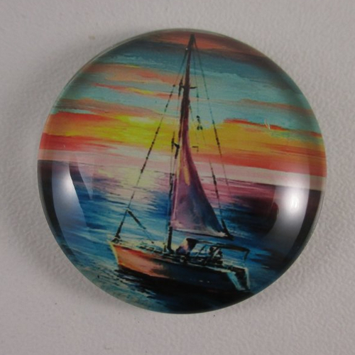 Cabochon bouton pression chunk 30mm en verre pour adapter sur mes bijoux