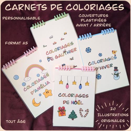 Carnet de coloriages personnalisé – création originale faite main