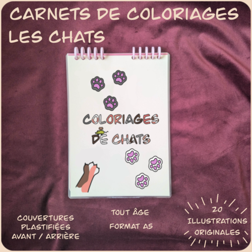 Carnet de coloriages – chats et bêtises adorables – jinseilab