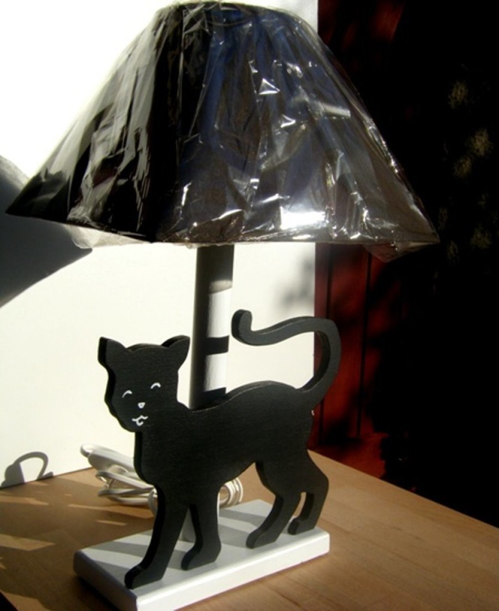 Lampe Avec Un Chat Noir Un Grand Marche