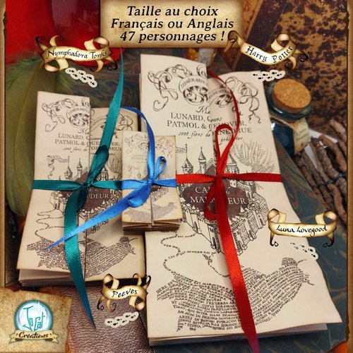 Carte du maraudeur en français ou en anglais, inspirée d'harry potter